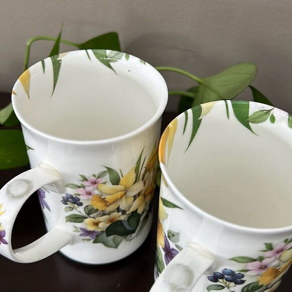 St George’s Fine bone China Made in England Floral coffee Cups SGE3 - Picture 6 of 7